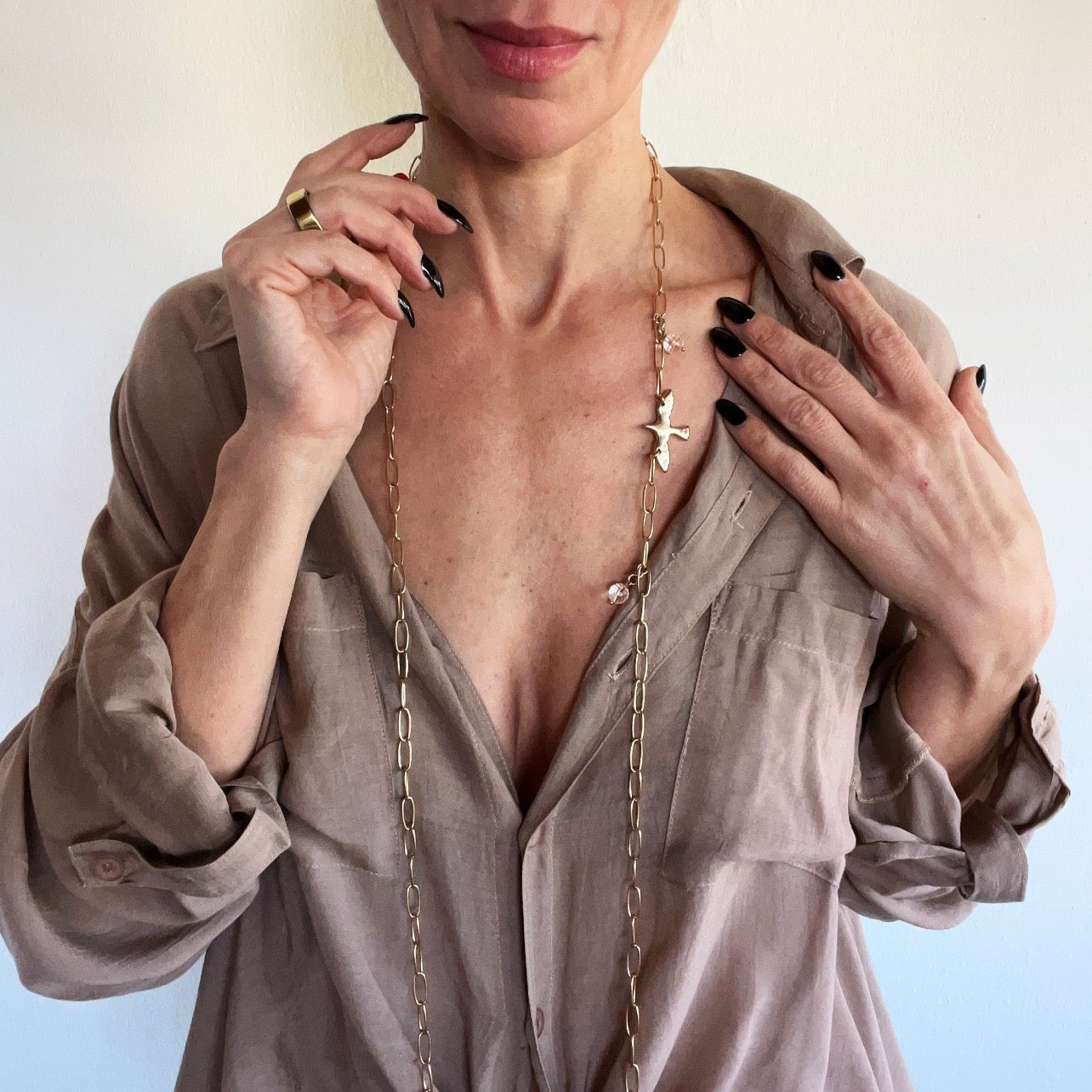 I Am Bird Long Chain Necklace
