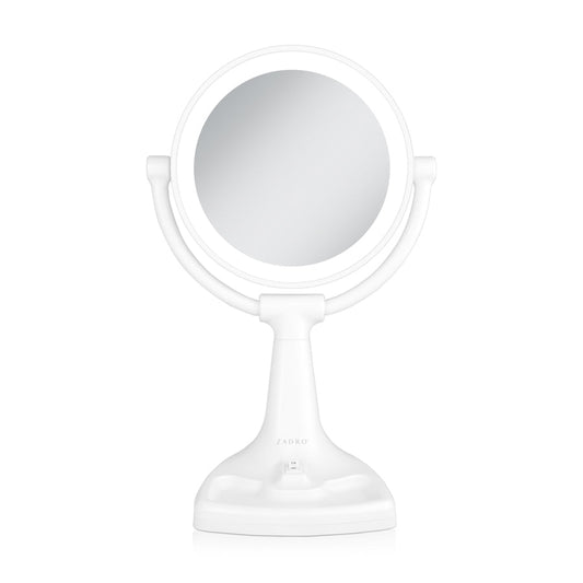 Max Bright Lighted Makeup Mirror with Magnification & Storage Tray