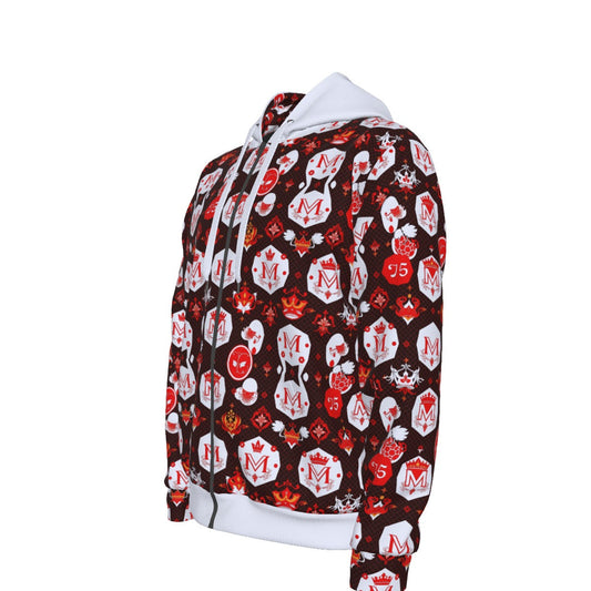 Munsieur Men's Luxury Zipper Hoodie with Bold Pattern
