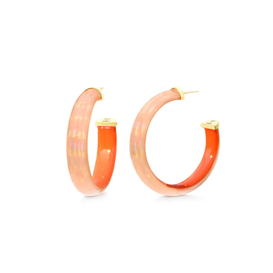 Rave Lucite Hoop Earrings in Orange