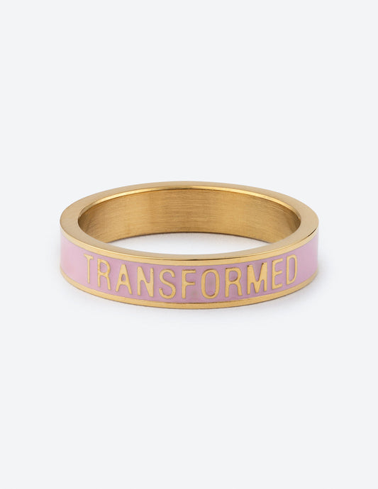 Pink Enamel Transformed Ring
