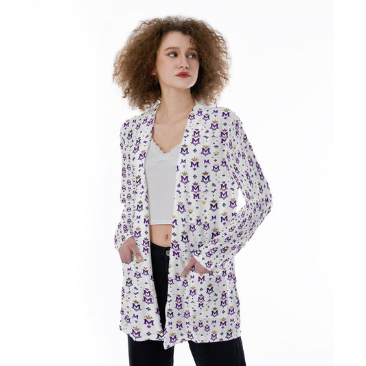 Munsieur Printed Cardigan Sweater with Pockets - Stylish