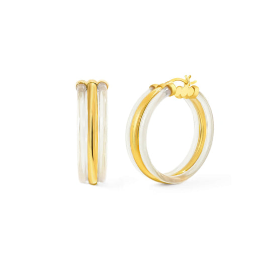 Ridge Lucite Hoop Earrings
