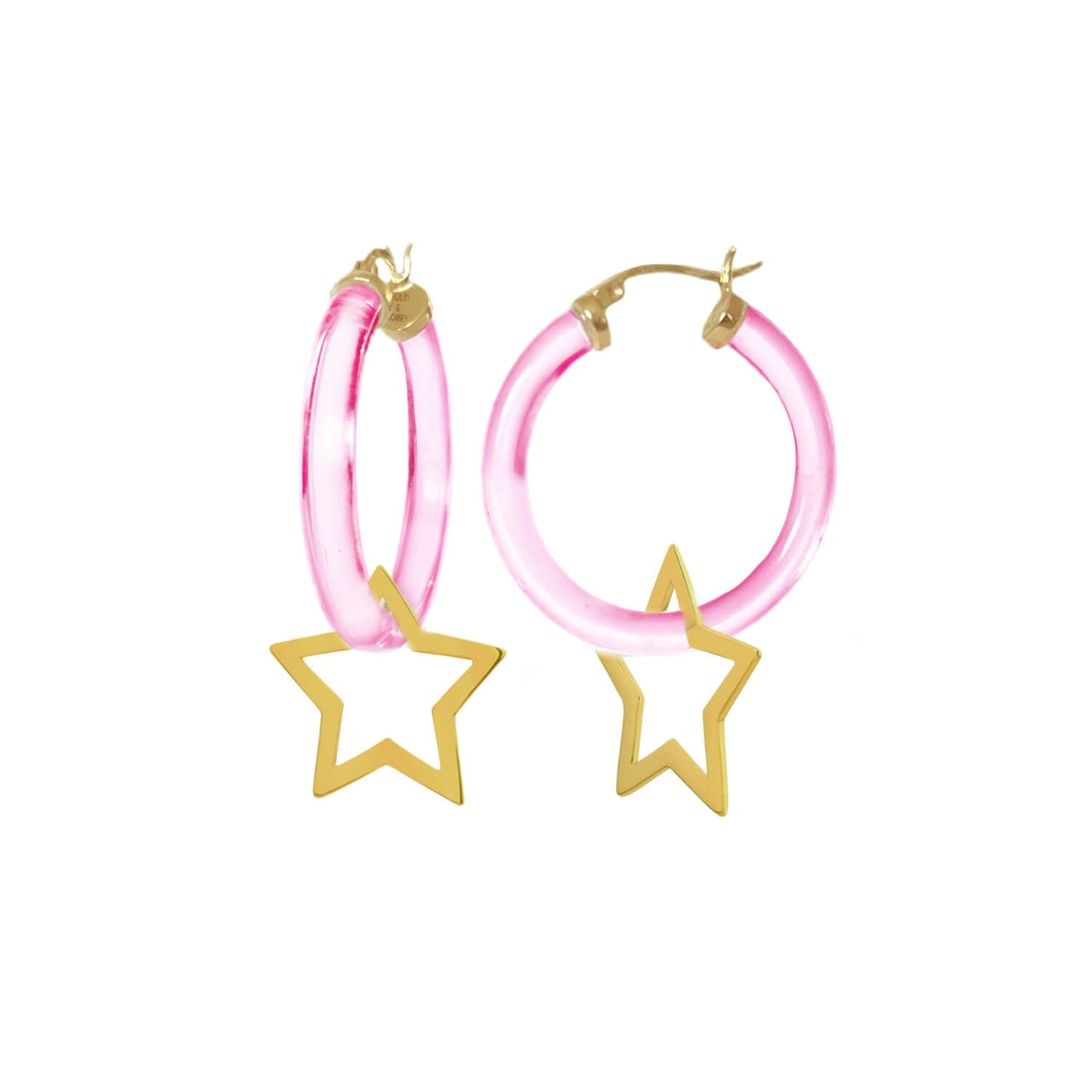 Star Charm Lucite Hoop Earrings