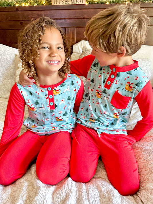 Toddler Boys Light Santa Pajamas