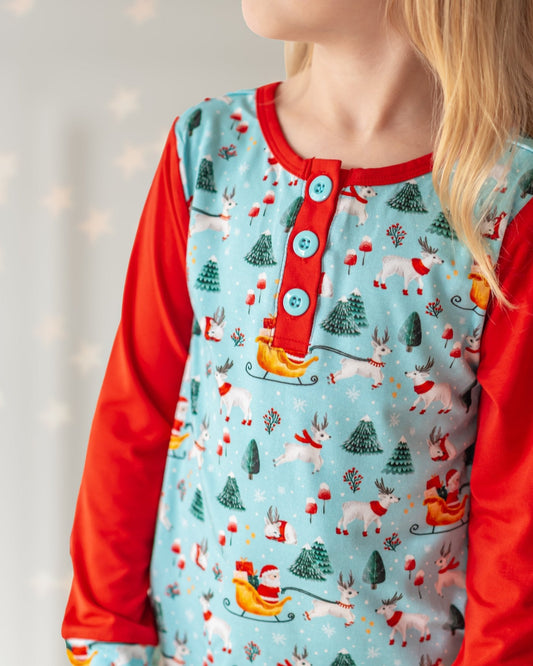 Toddler Girls Light Santa Pajamas