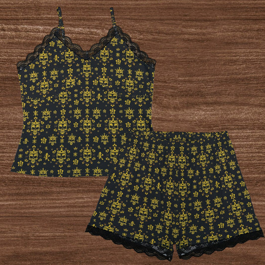 Munsieur Urban Sleepwear Set for Women with Skull Print