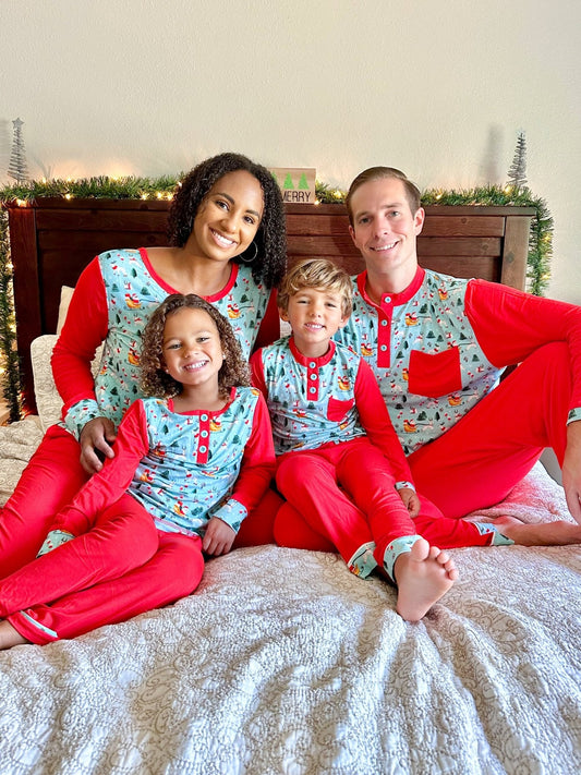 Women's Light Santa Bamboo Holiday Pajamas