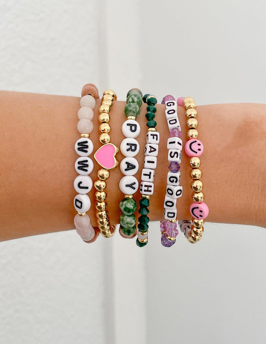 WWJD Wooden Letter Bracelet