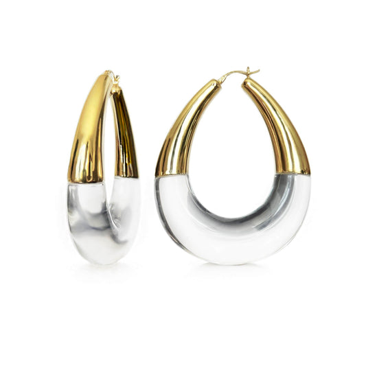 XL Clear Chunky Bucket Hoop Earrings