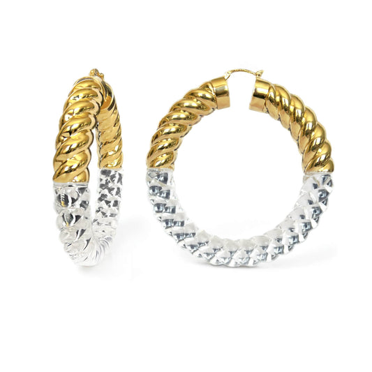 XL Clear Chunky Rope Hoop Earrings