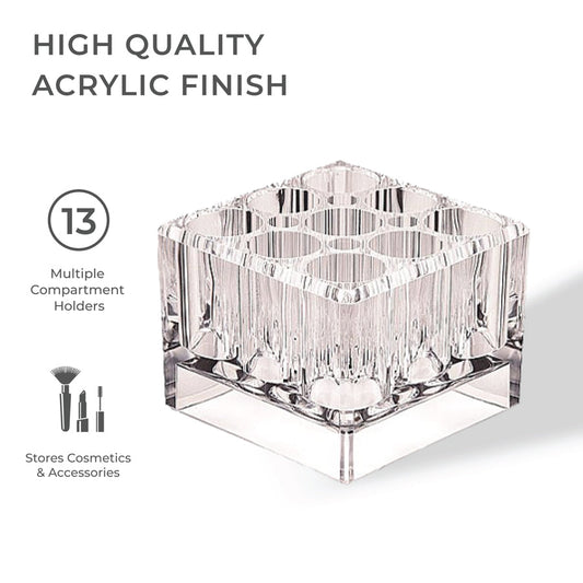 Acrylic Beauty Makeup Organizer - 13 Compartment Cube