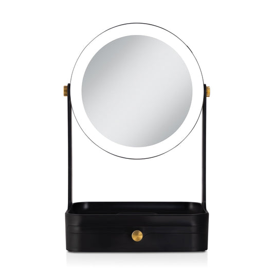 Back-to-School LED Lighted Makeup Mirror w/ Tray & Drawer